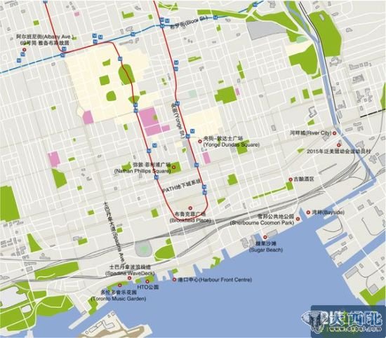 多伦多中心:Downtown步行地图