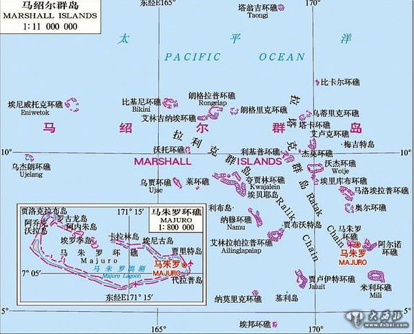 马绍尔群岛地图图片