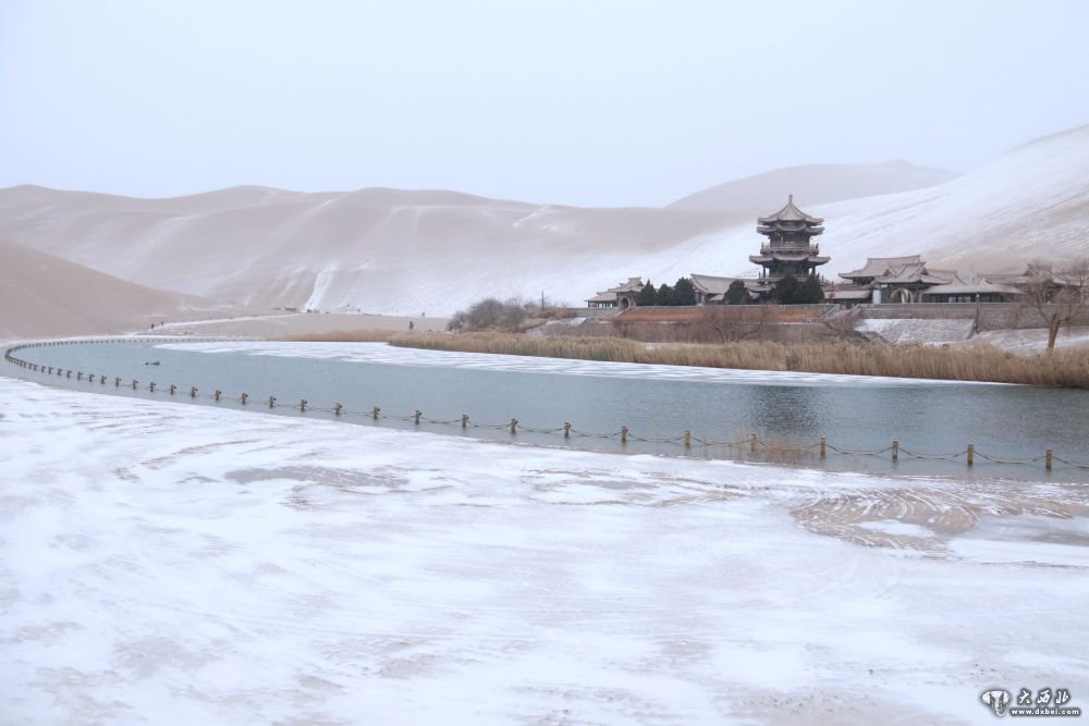 甘肃喜迎降雪 现北国风